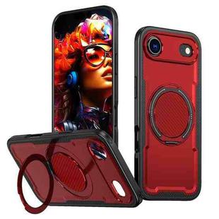 For iPhone 17 Air Metal 360 Degree Rotation Holder MagSafe Phone Case(Red)