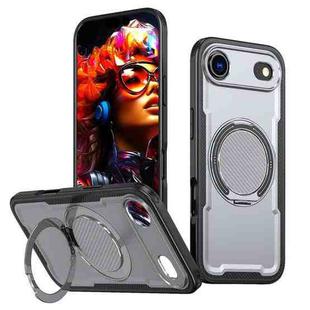 For iPhone 17 Air Metal 360 Degree Rotation Holder MagSafe Phone Case(Grey)