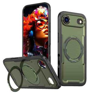 For iPhone 17 Air Metal 360 Degree Rotation Holder MagSafe Phone Case(Olive Green)