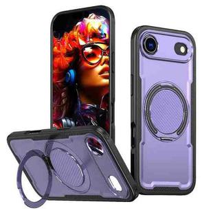 For iPhone 17 Air Metal 360 Degree Rotation Holder MagSafe Phone Case(Purple)