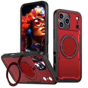 For iPhone 17 Pro Max Metal 360 Degree Rotation Holder MagSafe Phone Case(Red)