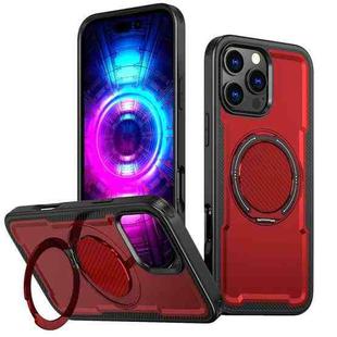 For iPhone 16 Pro Max Metal 360 Degree Rotation Holder MagSafe Phone Case(Red)