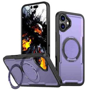 For iPhone 16 Plus Metal 360 Degree Rotation Holder MagSafe Phone Case(Purple)