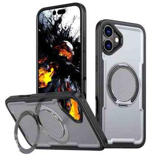 For iPhone 16 Metal 360 Degree Rotation Holder MagSafe Phone Case(Grey)
