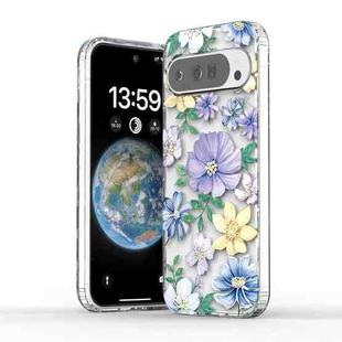 For Google Pixel 10 Pro Electroplated Symphony Phone Case(Green Grass Flower)