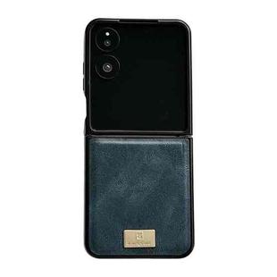 For Xiaomi Mix Flip 2 Crazy Horse Texture PU Phone Case(Blue)