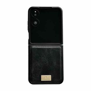 For Xiaomi Mix Flip 2 Crazy Horse Texture PU Phone Case(Black)