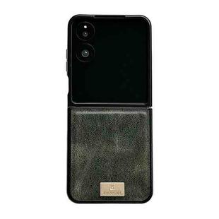 For Xiaomi Mix Flip 2 Crazy Horse Texture PU Phone Case(Green)