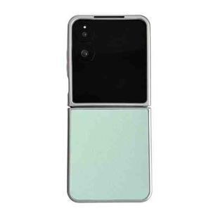 For Xiaomi Mix Flip 2 Silver Frame Morandi Leather Texture Phone Case(Green)