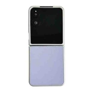 For Xiaomi Mix Flip 2 Silver Frame Morandi Leather Texture Phone Case(Purple)