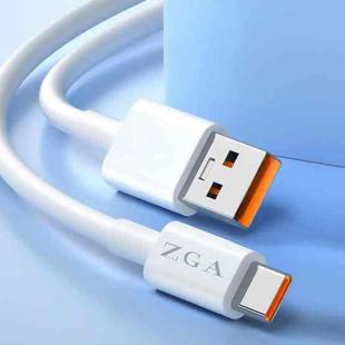ZGA CB05 5A USB to Type-C Fully Compatible Fast Charging Data Cable, Length: 1m(White)