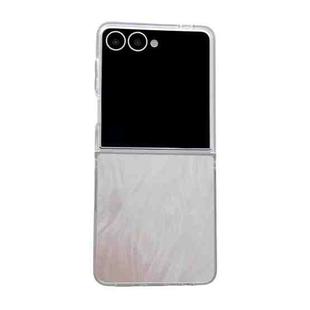 For Samsung Galaxy Z Flip7 5G Transparent Edge PC Folding Phone Case(Feather Yarn)