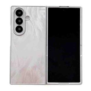 For Samsung Galaxy Z Fold7 5G Silver Edge PC Folding Phone Case(Feather Yarn)