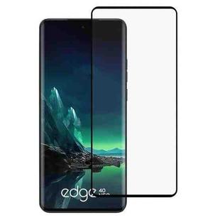 For Motorola Edge 40 Neo Full Glue 9H HD 3D Curved Edge Tempered Glass Film(Black)