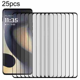 For Motorola Edge 25pcs Full Glue 9H HD 3D Curved Edge Tempered Glass Film(Black)