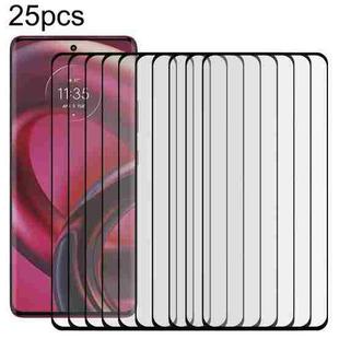 For Motorola Edge 30 Fusion 25pcs Full Glue 9H HD 3D Curved Edge Tempered Glass Film(Black)