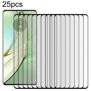 For Motorola Edge 40 25pcs Full Glue 9H HD 3D Curved Edge Tempered Glass Film(Black)