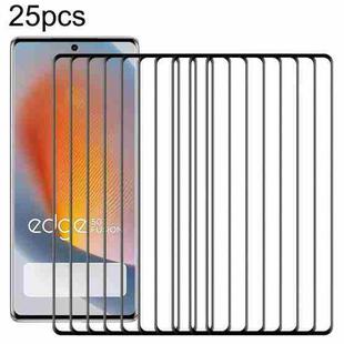 For Motorola Edge 50 25pcs Full Glue 9H HD 3D Curved Edge Tempered Glass Film(Black)