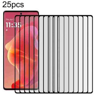 For Motorola Moto G85 25pcs Full Glue 9H HD 3D Curved Edge Tempered Glass Film(Black)