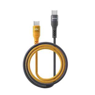 REMAX CB16 PD65W Type-C to Type-C Macaron Braided Fast Charging Data Cable, Length: 1.2m(Black Orange)