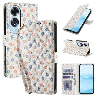 For OPPO A60 4G Flower Pattern Buckle Leather Phone Case with Lanyard(Florals)