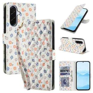 For Samsung Galaxy A36 5G Flower Pattern Buckle Leather Phone Case with Lanyard(Florals)