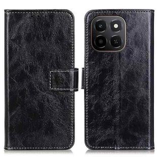 For Honor X6c 4G Retro Crazy Horse Texture Flip Leather Phone Case(Black)