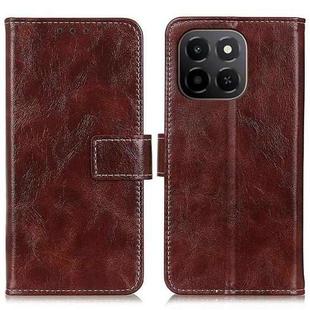 For Honor X6c 4G Retro Crazy Horse Texture Flip Leather Phone Case(Brown)