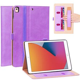 For iPad 10.2 2021 / 2020 / 2019 / Pro 10.5 Retro Pattern TPU + PU Leather Case with Holder & Card Slots(Purple)