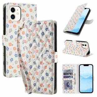 For iPhone 11 Flower Pattern Buckle Leather Phone Case with Lanyard(Florals)