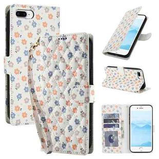 For iPhone 8 Plus / 7 Plus / 6 Plus Flower Pattern Buckle Leather Phone Case with Lanyard(Florals)