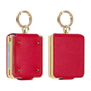 For Samsung Galaxy Z Flip7 VIETAO Colorful PU Leather Phone Case with Ring(Red)