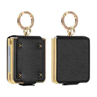 For Samsung Galaxy Z Flip7 VIETAO Colorful PU Leather Phone Case with Ring(Black)