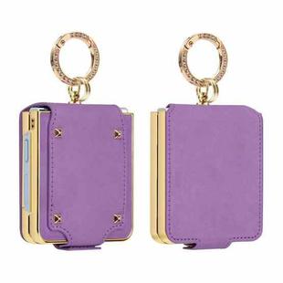 For Samsung Galaxy Z Flip7 VIETAO Colorful PU Leather Phone Case with Ring(Purple)
