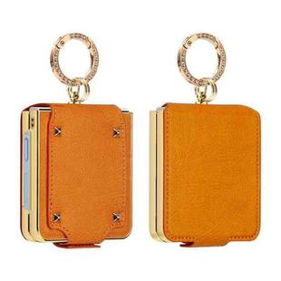 For Samsung Galaxy Z Flip7 VIETAO Colorful PU Leather Phone Case with Ring(Orange)