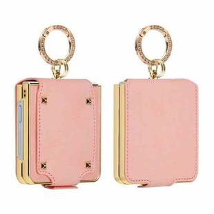 For Samsung Galaxy Z Flip7 VIETAO Colorful PU Leather Phone Case with Ring(Pink)