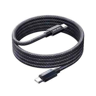 REMAX CB01 PD65W Type-C to Type-C Aluminum Alloy Braided Fast Charging Data Cable with LED Light, Length: 1.2m(Black)