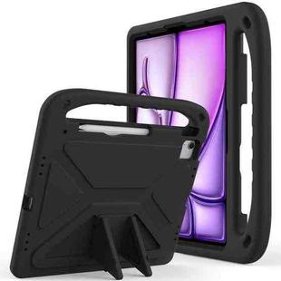 For iPad Air 13 2024 / 2025 Handle EVA Shockproof Tablet Case with Holder(Black)