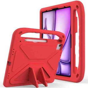 For iPad Air 13 2024 / 2025 Handle EVA Shockproof Tablet Case with Holder(Red)
