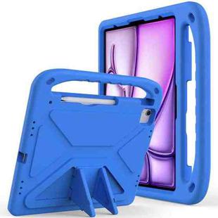 For iPad Air 13 2024 / 2025 Handle EVA Shockproof Tablet Case with Holder(Blue)