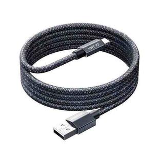 REMAX CB01 3A USB to 8 Pin Aluminum Alloy Braided Fast Charging Data Cable with LED Light, Length: 1.2m(Black)