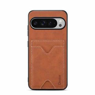 For Google Pixel 10 Pro XL Denior D06 PU Back Cover Card Slot Holder Phone Case(Brown)