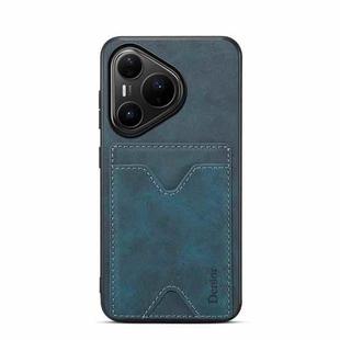 For Huawei Pura 80 Pro 5G Denior D06 PU Back Cover Card Slot Holder Phone Case(Blue)