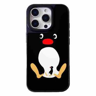For iPhone 14 Pro Max Black Back White Belly Penguin Pattern Silicone Phone Case(Black)