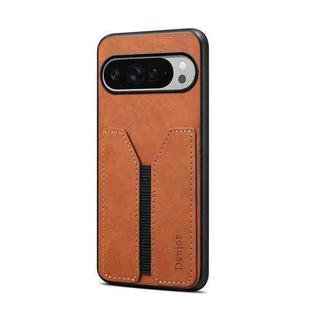 For Google Pixel 10 Pro XL Denior D07 DV Elastic Card Slot PU Back Cover Phone Case(Brown)