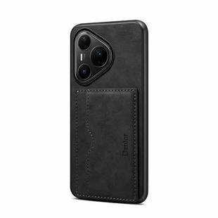 For Huawei Pura 80 Pro 5G Denior D08 PU Single Card Slot Holder Phone Case(Black)