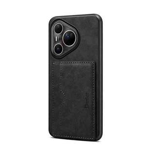 For Huawei Pura 80 Ultra 5G Denior D08 PU Single Card Slot Holder Phone Case(Black)