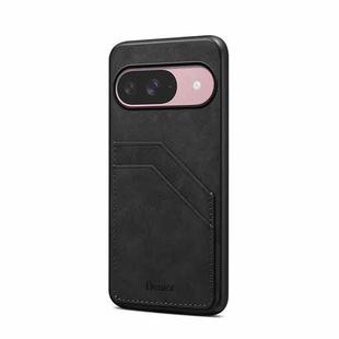 For Google Pixel 10 Pro / Pixel 10 Denior D09 PU Dual Card Slot Back Cover Phone Case(Black)