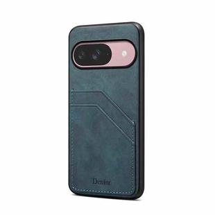 For Google Pixel 10 Pro / Pixel 10 Denior D09 PU Dual Card Slot Back Cover Phone Case(Blue)