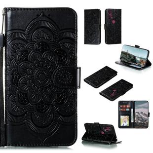 For Motorola Moto Edge Plus Mandala Embossing Pattern Horizontal Flip PU Leather Case with Holder & Card Slots & Walle & Lanyard(Black)